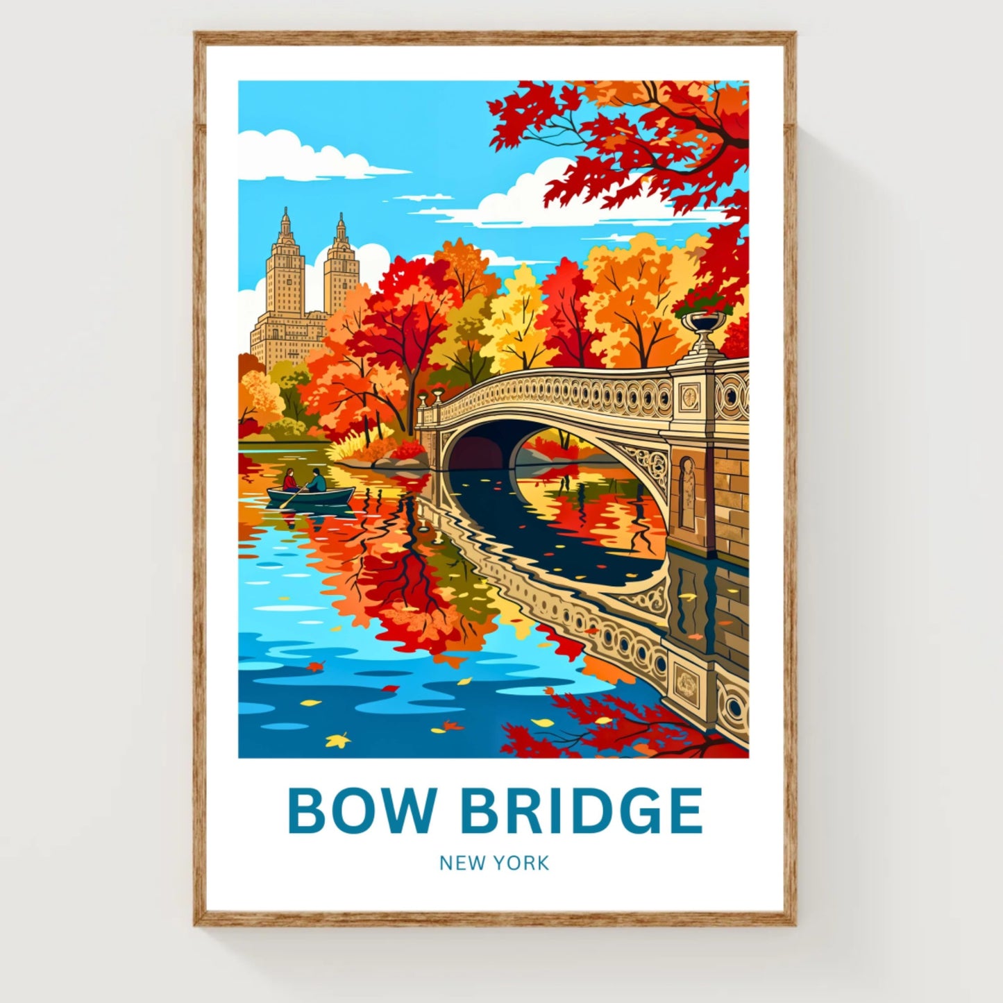 Bow Bridge  Travel Poster - Central Park Elegance