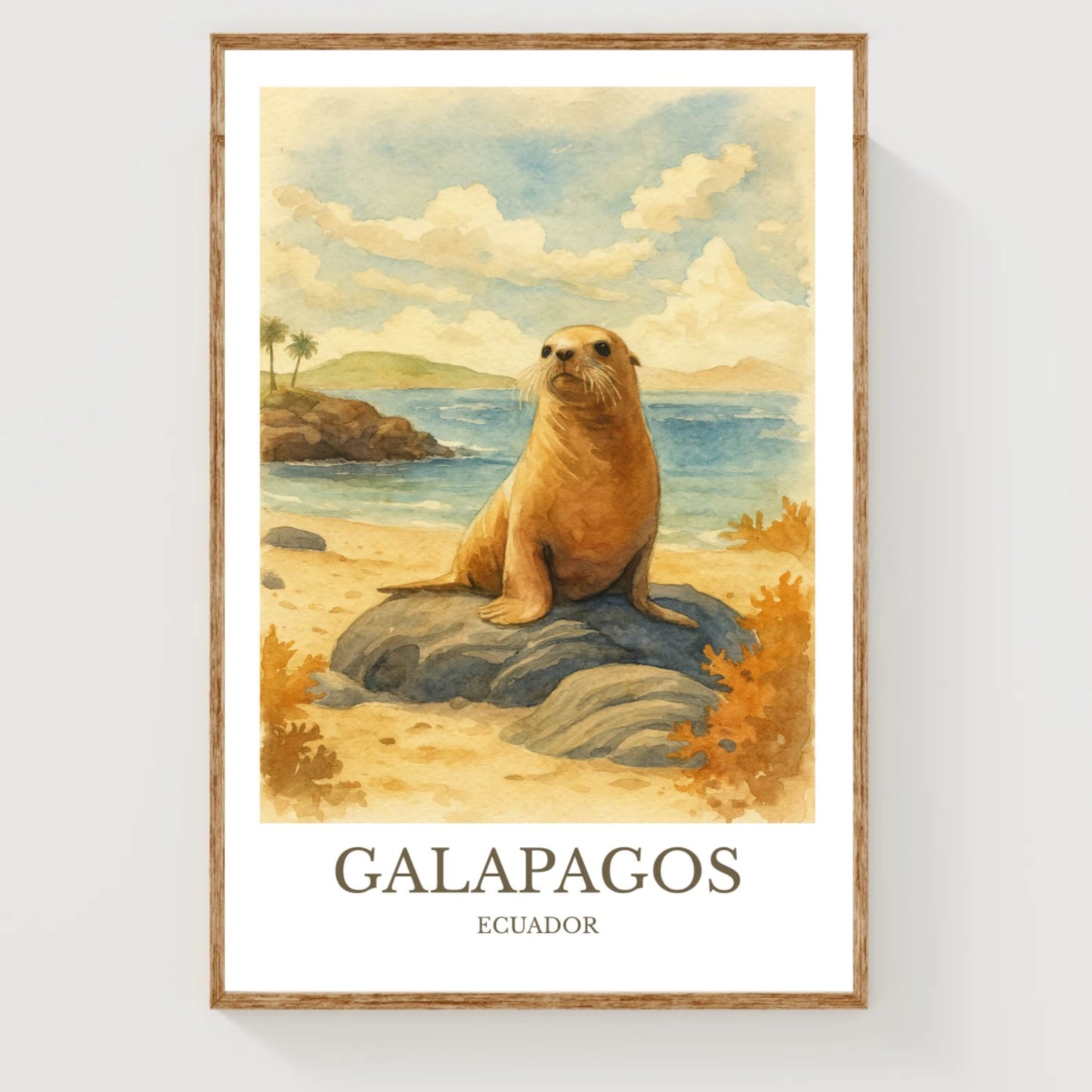 Galápagos Islands, Watercolor design poster, Ecuador Print, Galápagos Wall Art