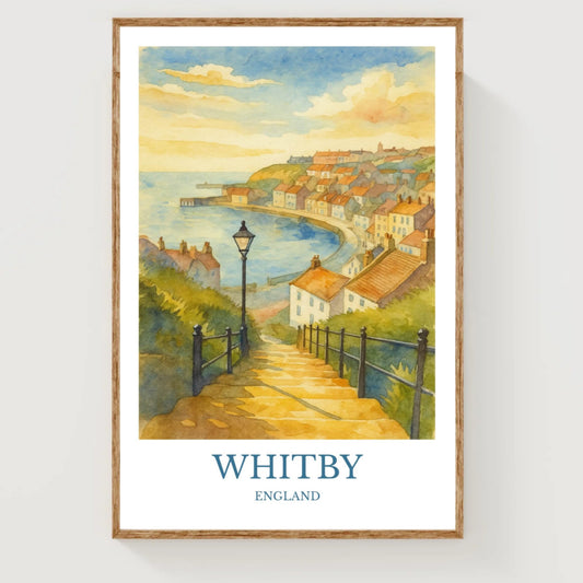 Whitby, Watercolor design poster, Whitby Print, Whitby Wall Art