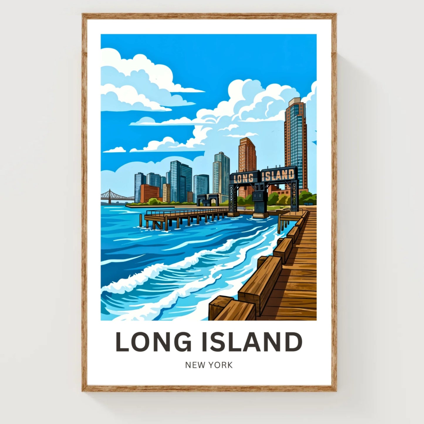 Long Island Travel Poster -  New York Coast Serenity