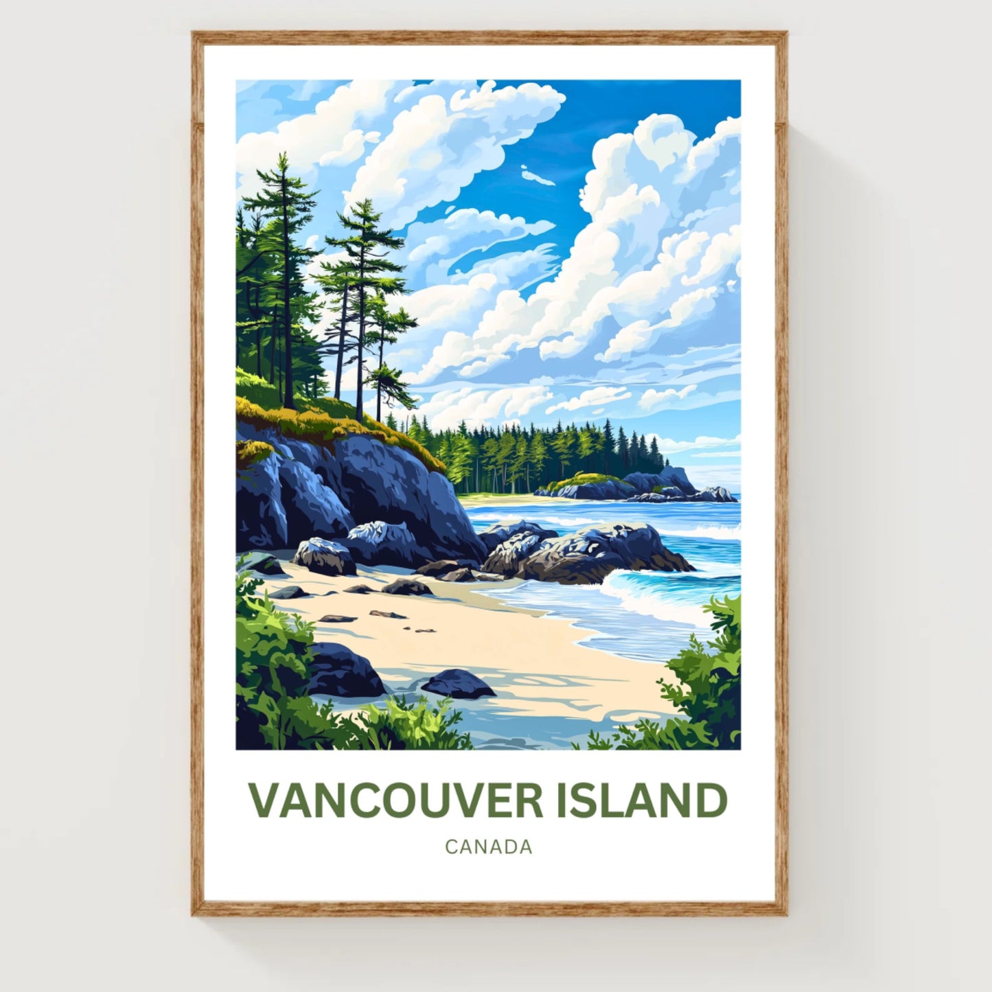 Vancouver Island Travel Poster - Between Tides and Trees