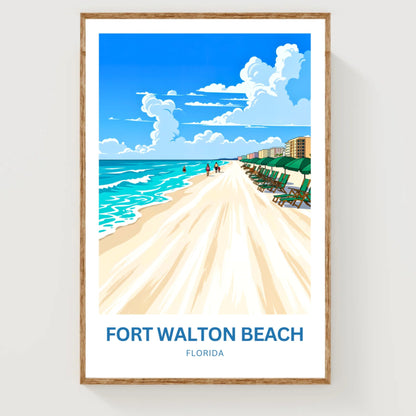 Fort Walton Beach Travel Poster- Relaxing Beach Staycation