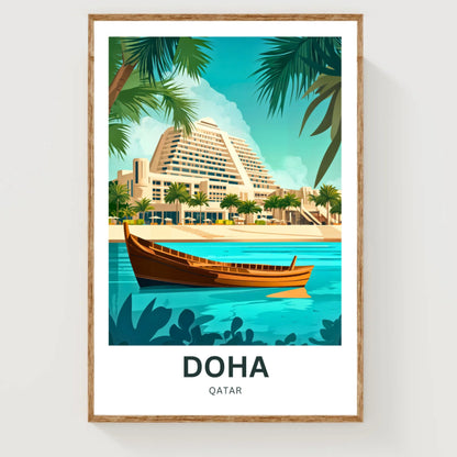 Doha Qatar Travel Poster