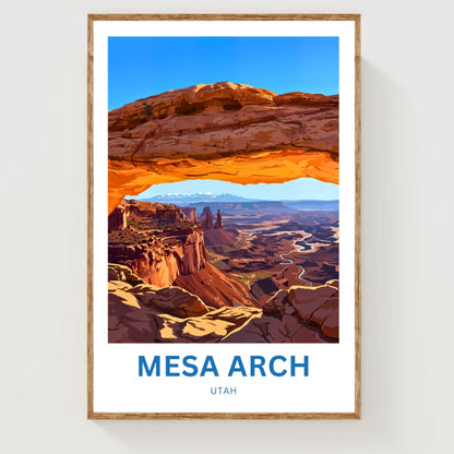 Mesa Arch Travel Poster -   Captivating Golden View, Utah