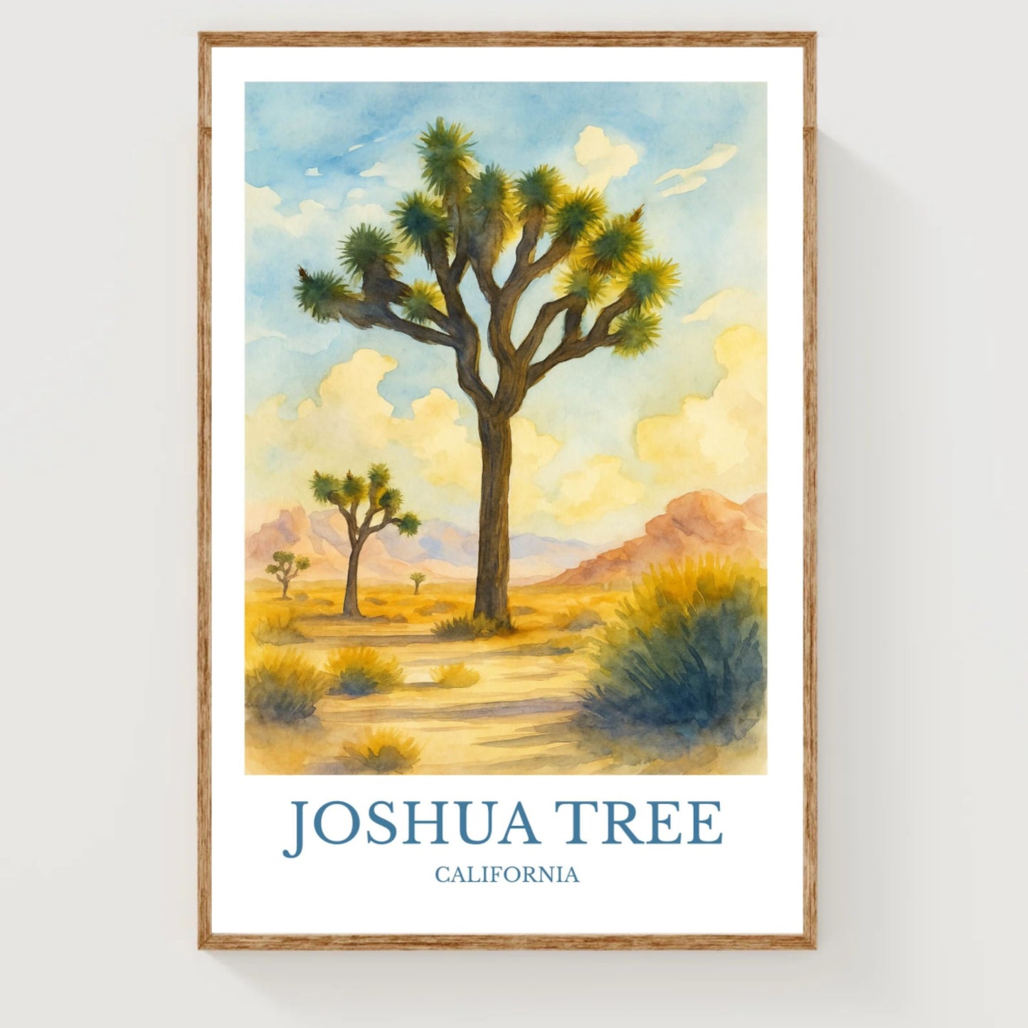 Joshua Tree, Watercolor design poster, California Print, Joshua Tree Wall Art