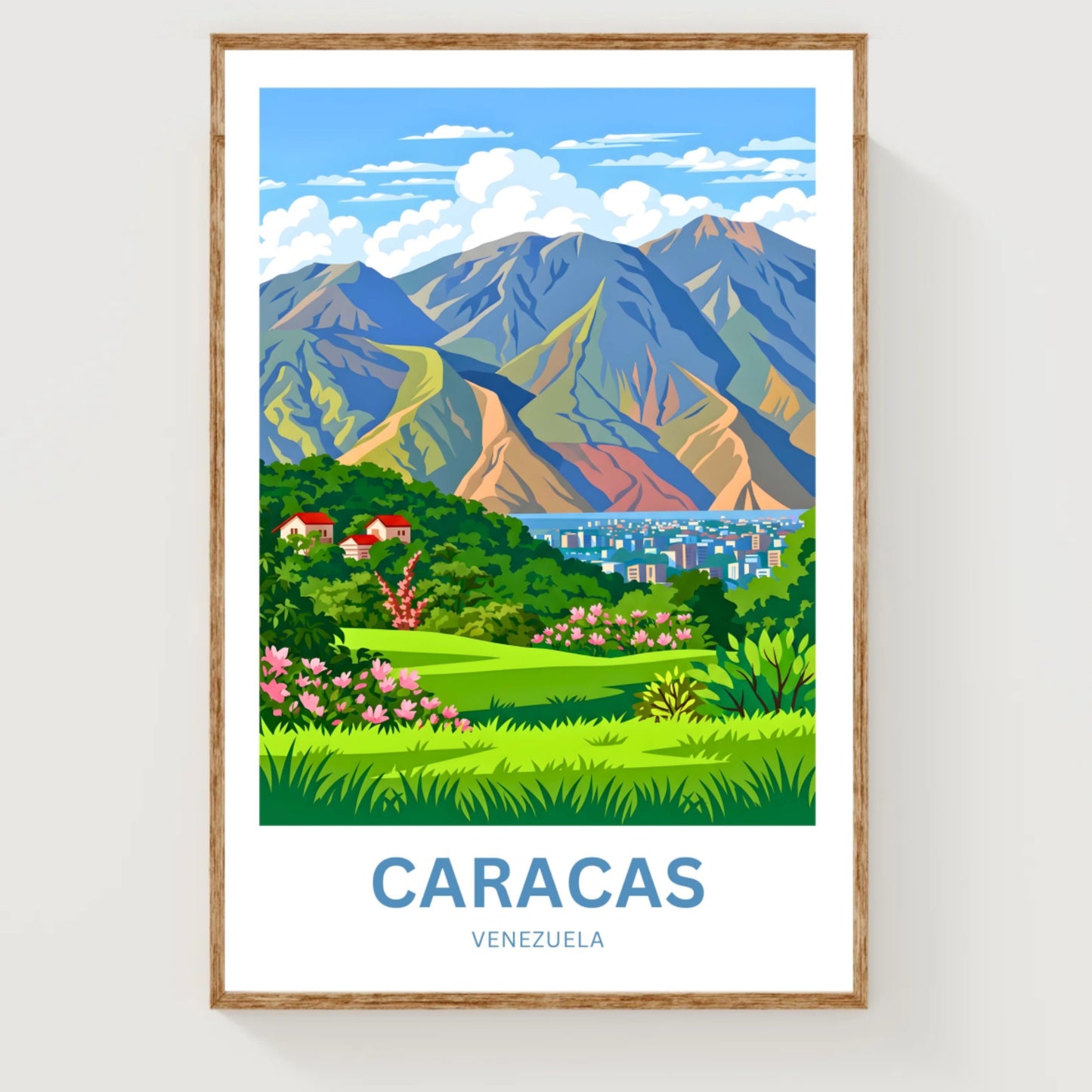 Caracas Travel Poster - Captivating Mountain View