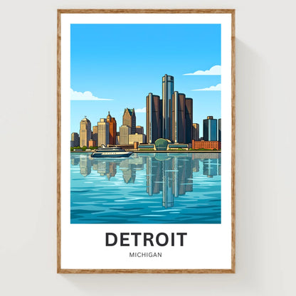Detroit Travel Poster - Michigan