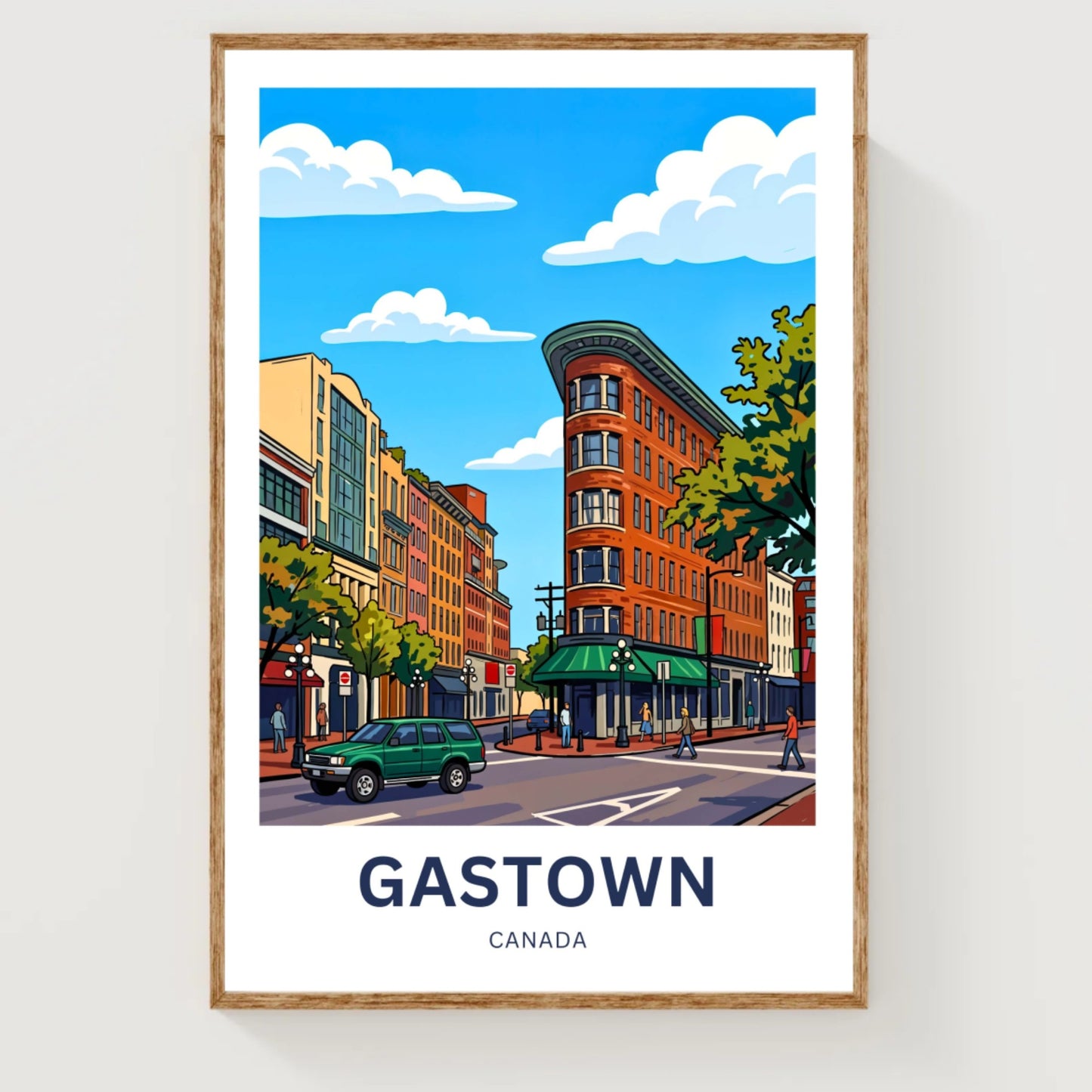 Gastown Travel Poster - Vancouver Historic Buildings