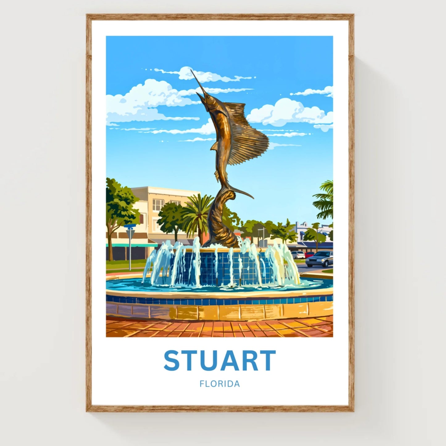 Stuart, Florida  Travel Poster - Sailfish Capital of the World