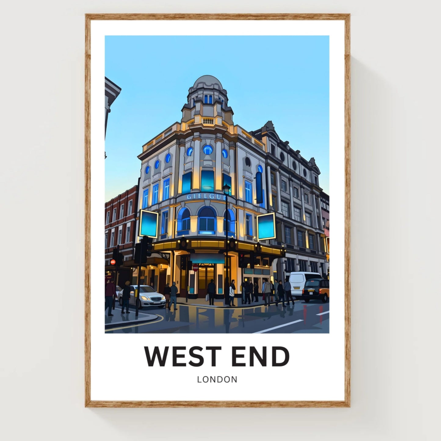 West End Travel Poster - London Theatre District