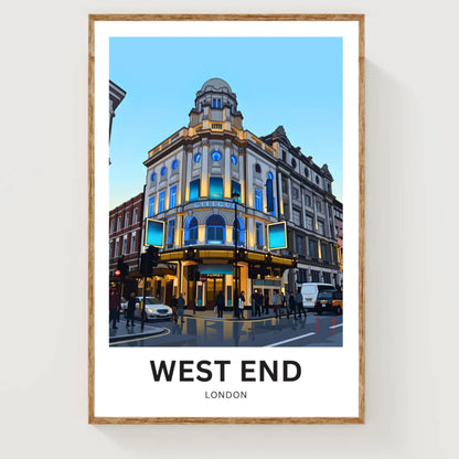 West End Travel Poster - London Theatre District