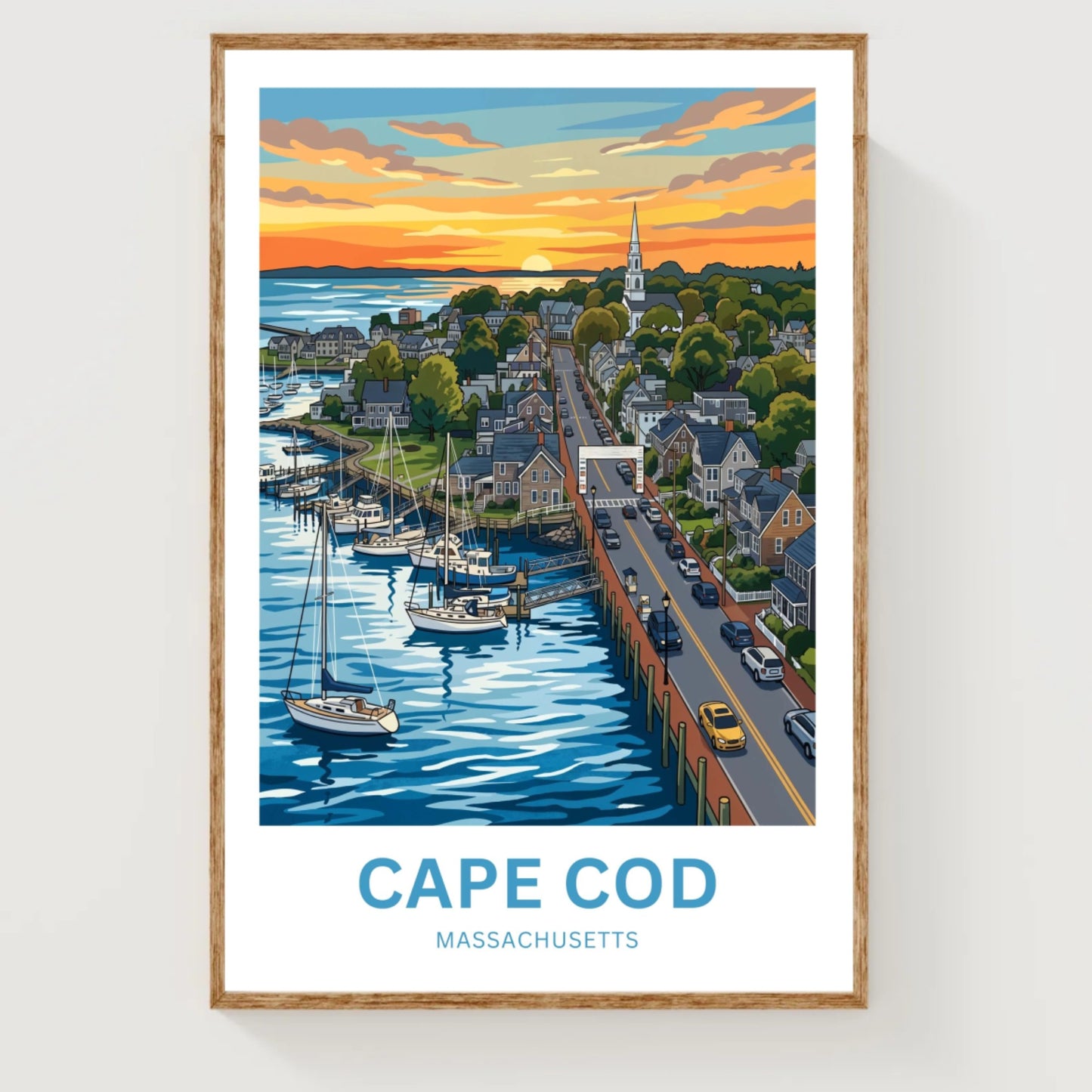 Cape Cod Travel Poster - Coastal Charm