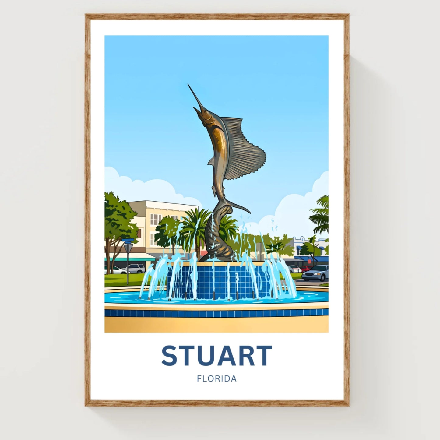 Stuart, Florida  Travel Poster - Where the Sailfish Rises