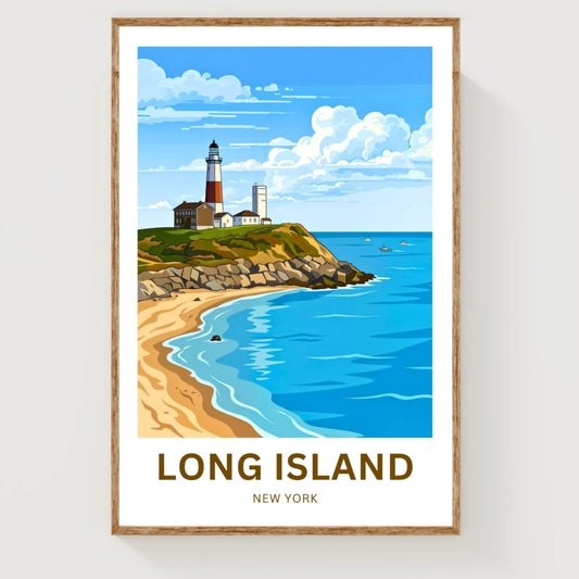 Long Island Travel Poster -  Montauk Lighthouse