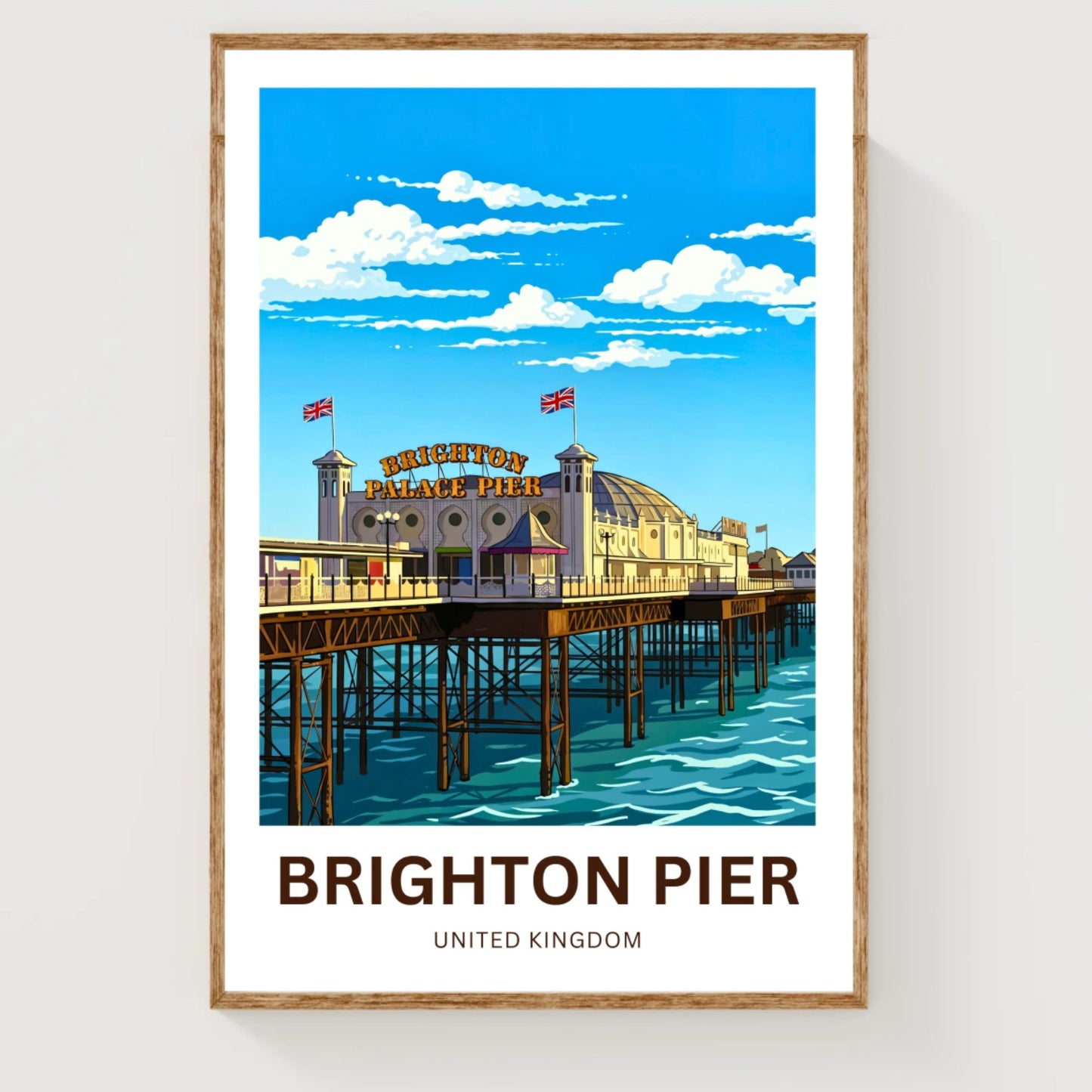 Brighton Pier Travel Poster - Golden Hour