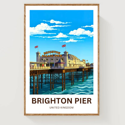 Brighton Pier Travel Poster - Golden Hour
