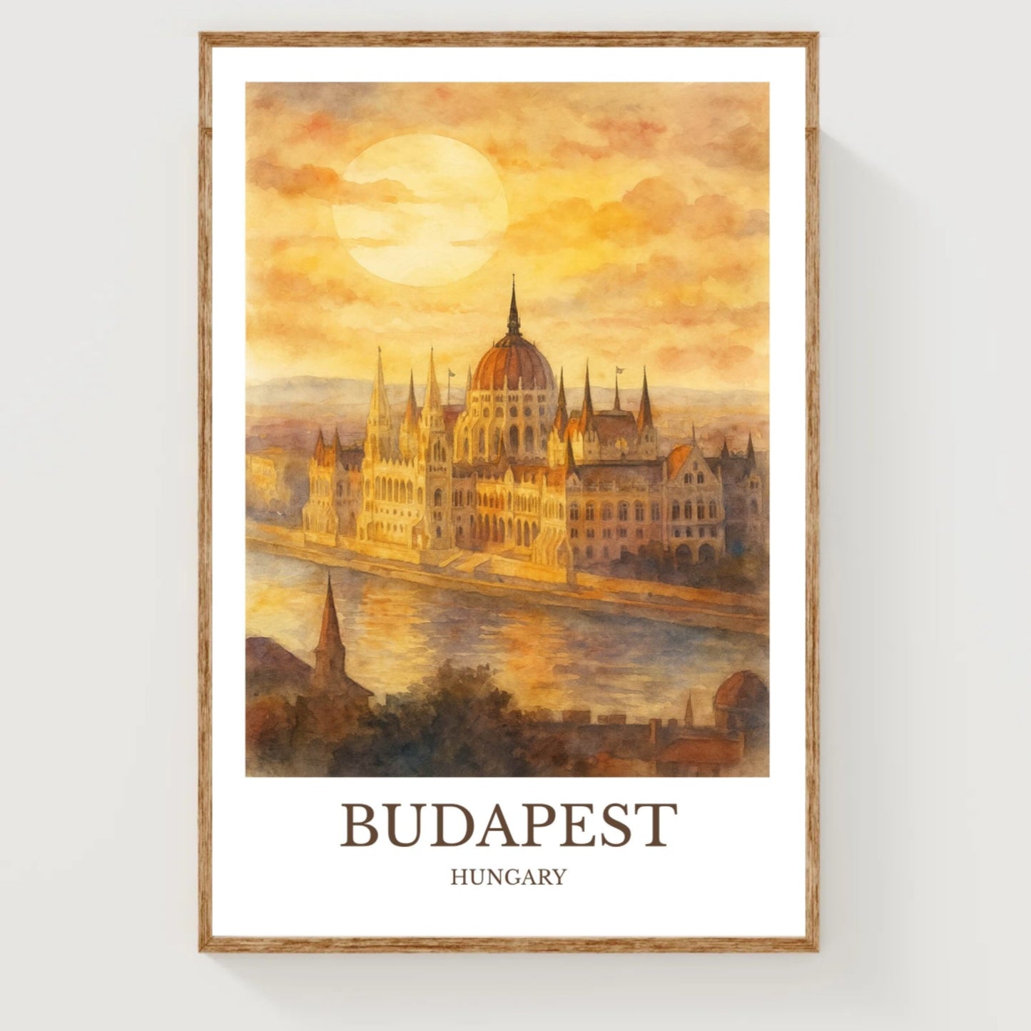 Budapest, Watercolor design poster, Hungary Print, Budapest Wall Art