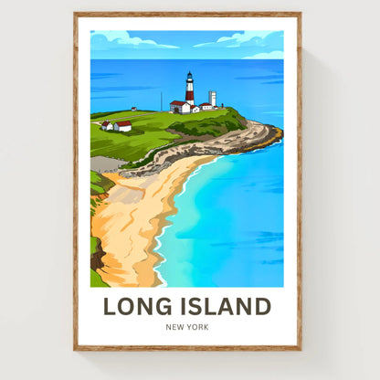 Long Island Travel Poster -  Montauk Point Escape