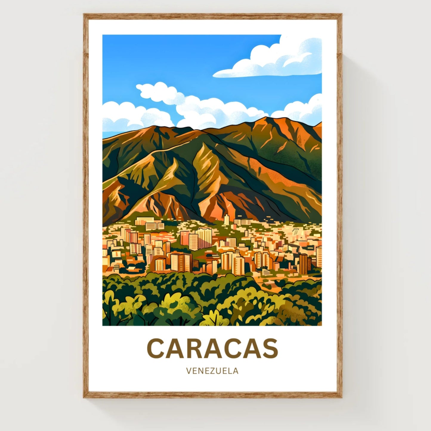 Caracas Travel Poster - Sunrise Over