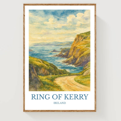Ring of Kerry, Watercolor design poster, Ireland Print, Ring of Kerry Wall Art