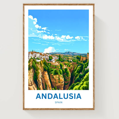 Andalusia Travel Poster- White Village Cliffs