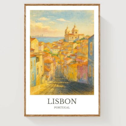 Lisbon, Watercolor design poster, Portugal Print, Lisbon Wall Art