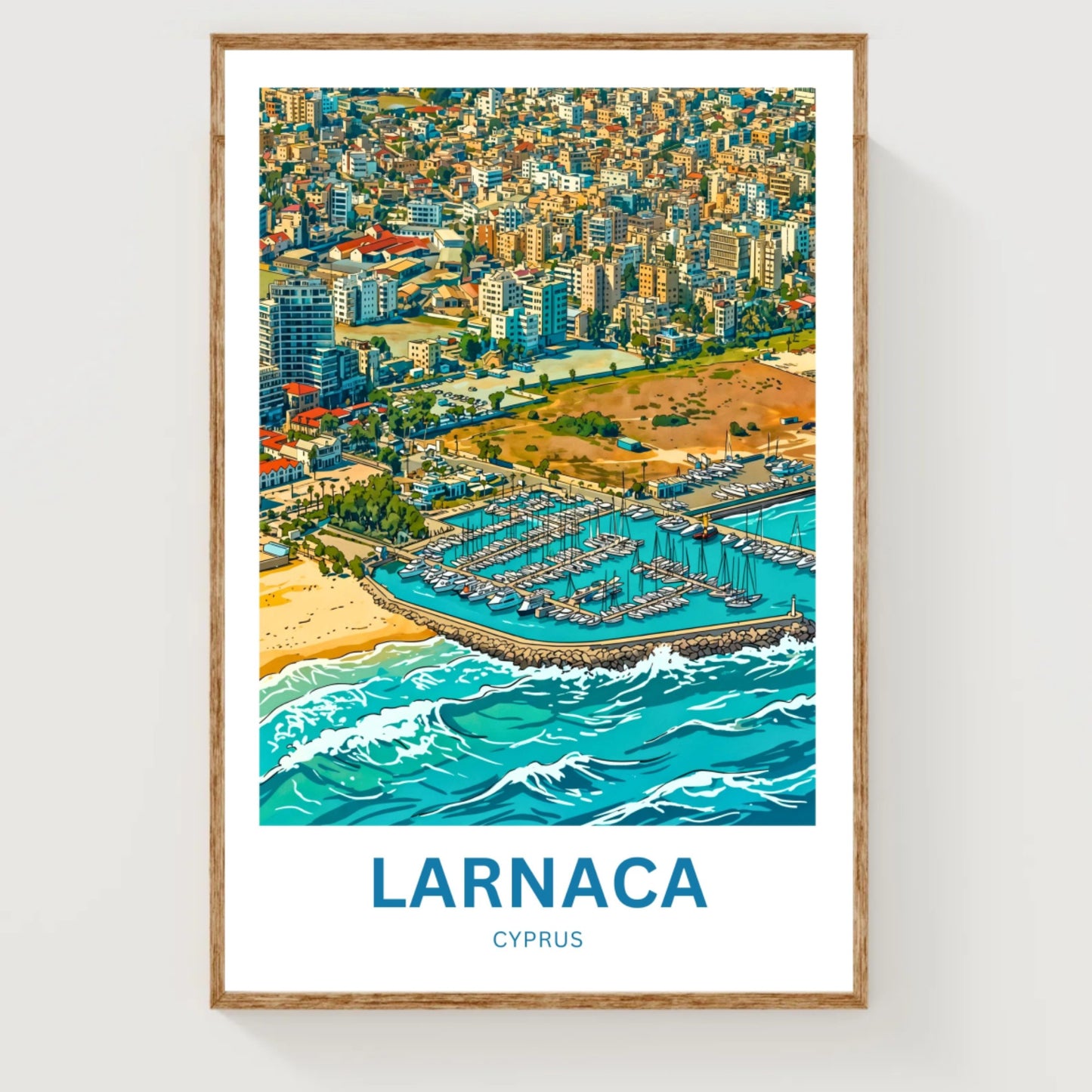 Larnaca Travel Poster - Cyprus Bay