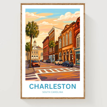 Charleston Historic District Travel Poster - Old Town Vibes