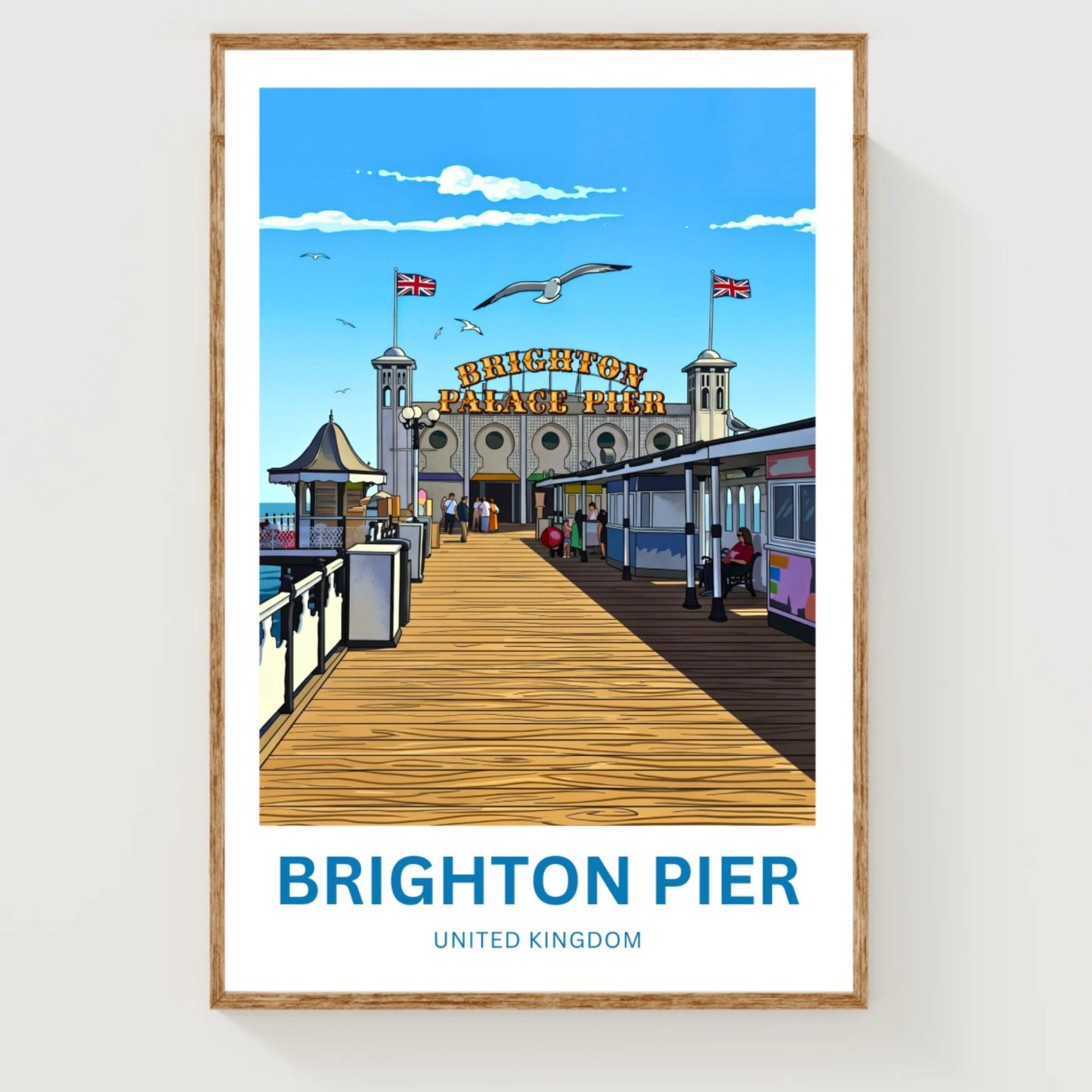 Brighton Pier Travel Poster - Coastal Fun Experience