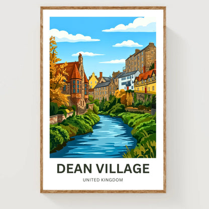 Dean Village Travel Poster - Village by the River