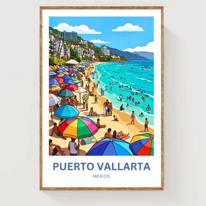 Puerto Vallarta  Travel Poster - Mexico Beach Life