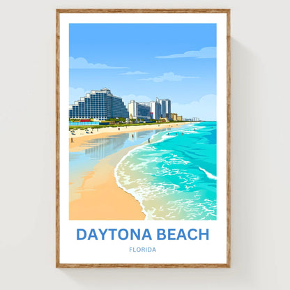Daytona Beach, Florida Travel Poster - Captivating Shoreline