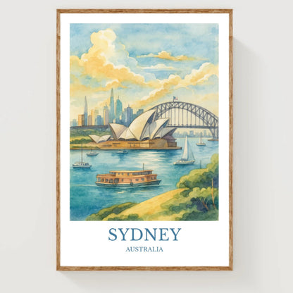 Sydney, Watercolor design poster, Australia Print, Sydney Wall Art