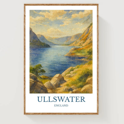 Ullswater, Watercolor design poster, Lake District Print, Ullswater Wall Art