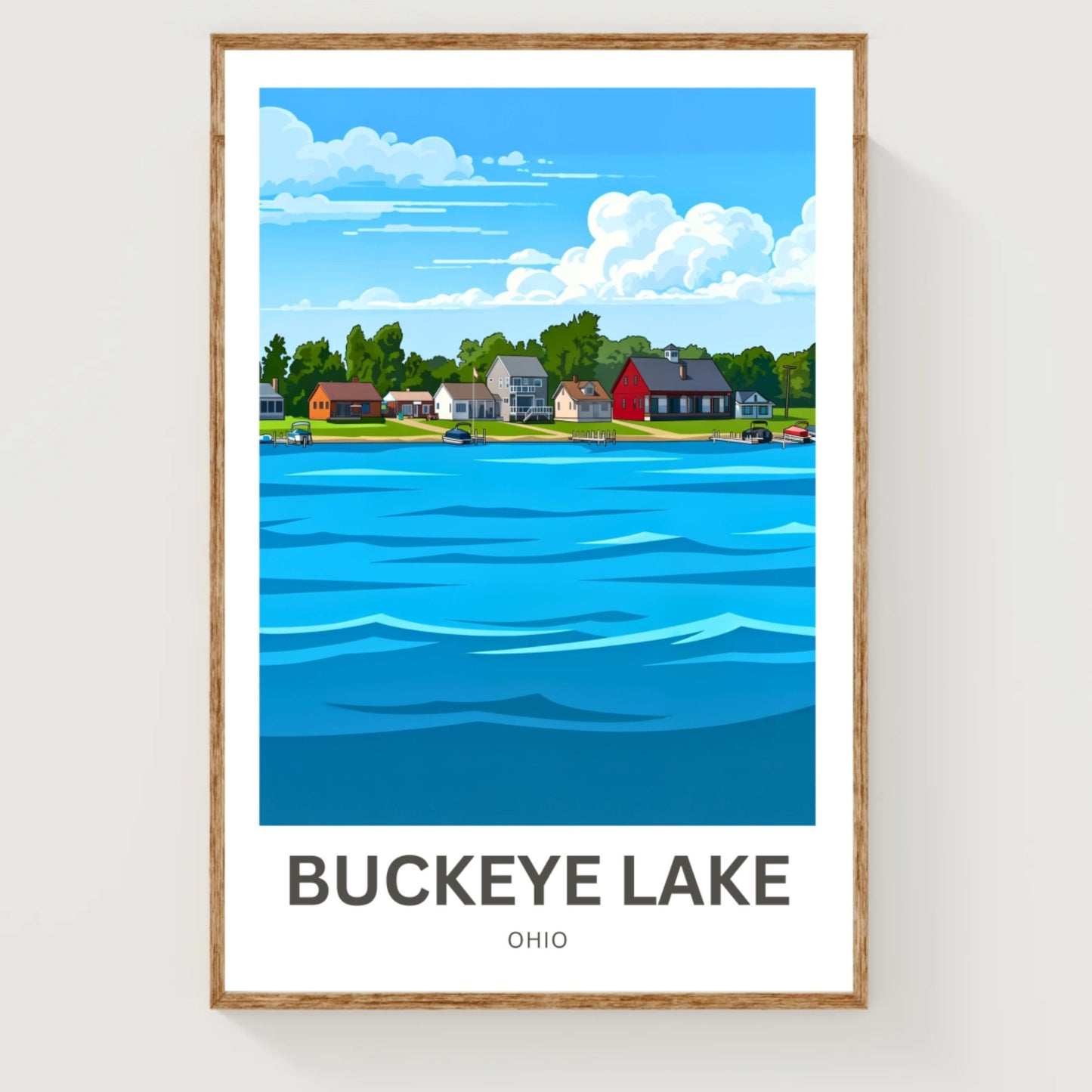 Buckeye Lake Travel Poster -  Lake Houses