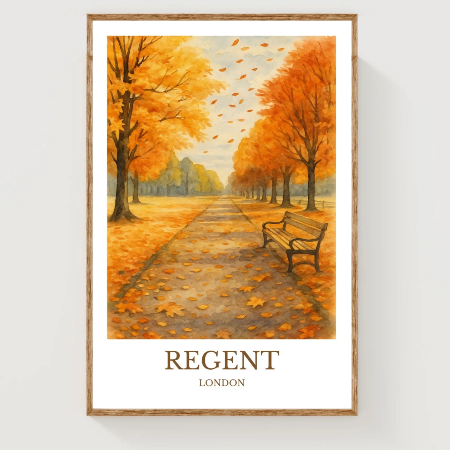 Regent’s Park, Watercolor design poster, London Print, Regent’s Park Wall Art