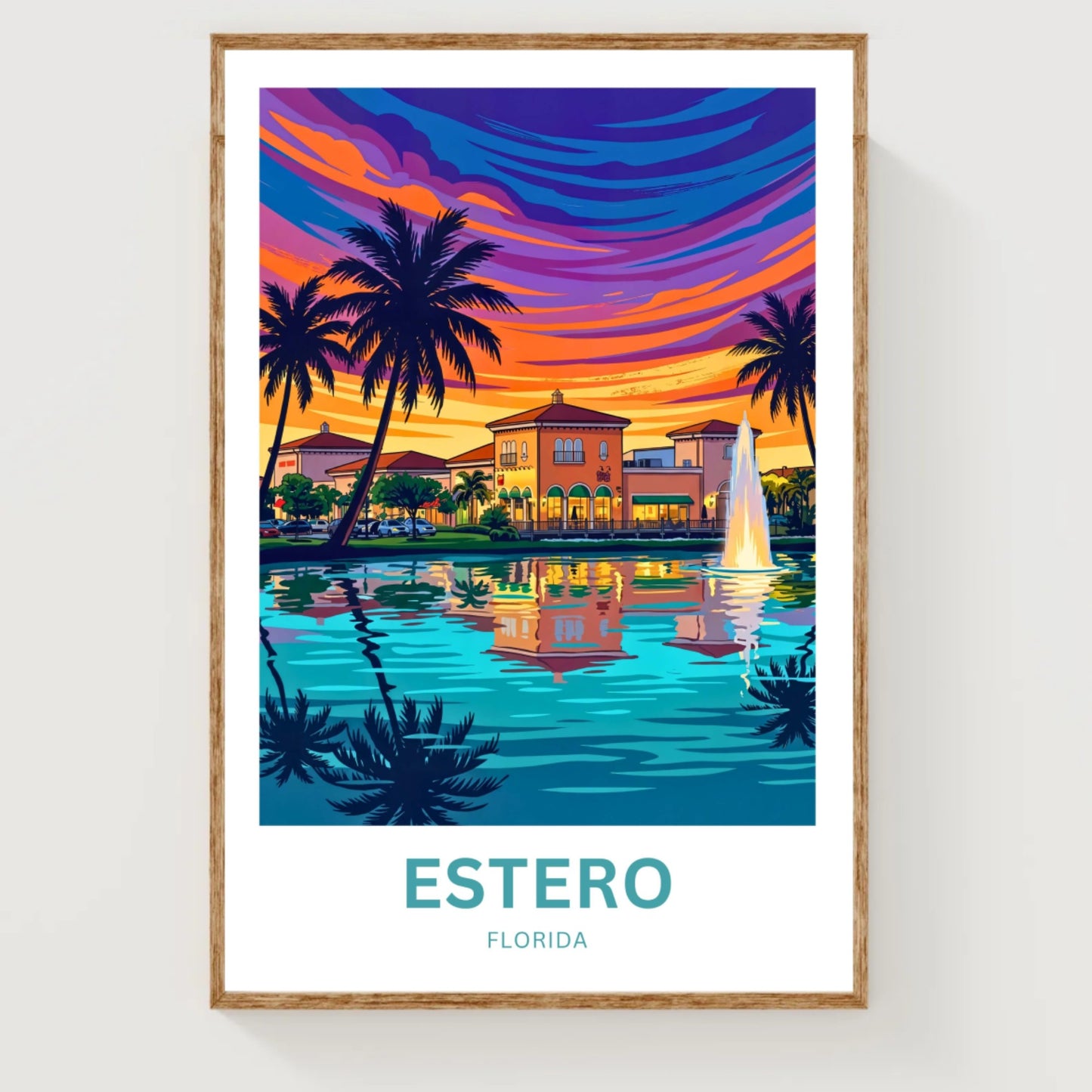 Estero Travel Poster - Relaxing Fountain View
