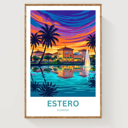 Estero Travel Poster - Relaxing Fountain View