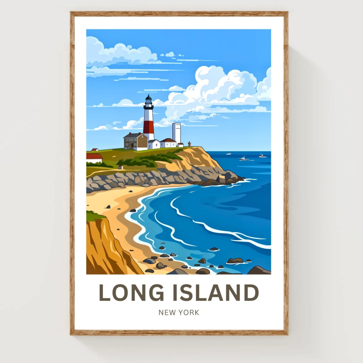 Long Island Travel Poster -  Iconic Light House