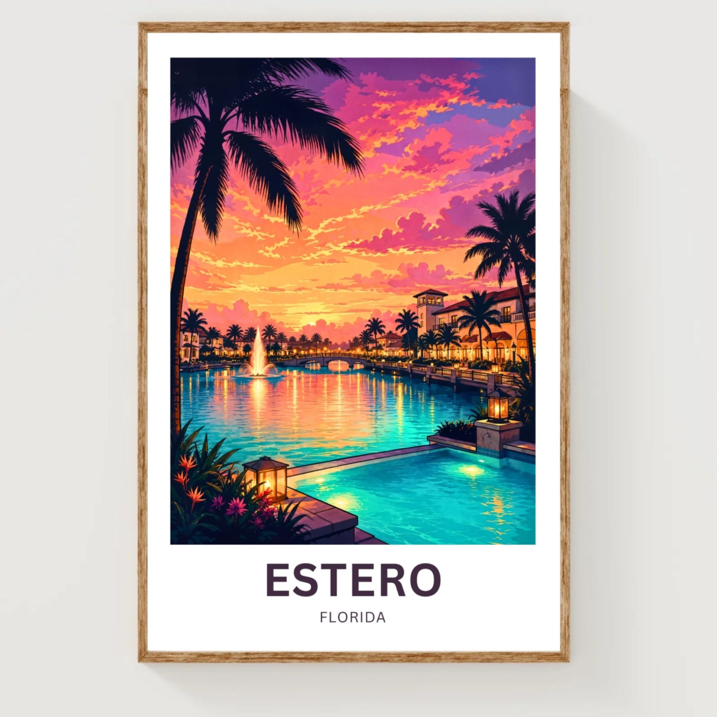 Estero, Florida Travel Poster - Captivating Sky