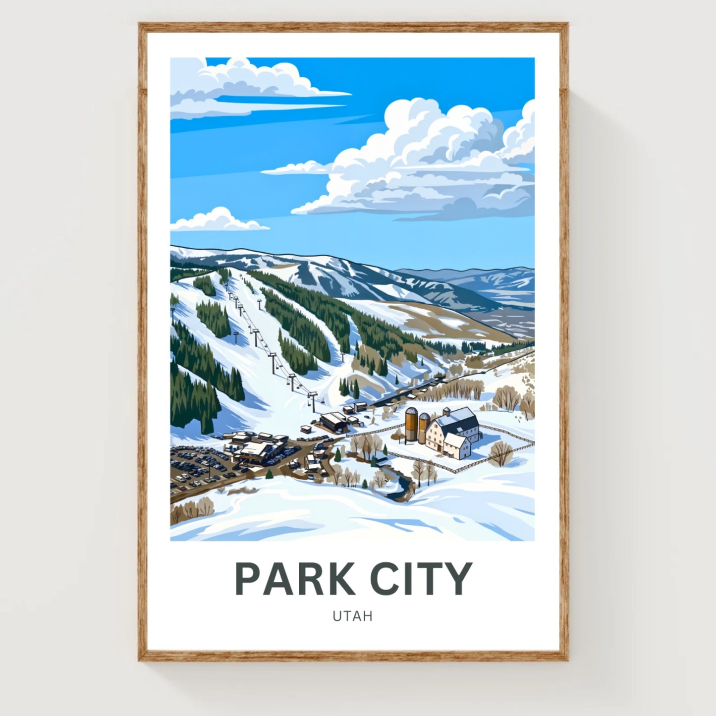 Park City Travel Poster - Winter Wonderland