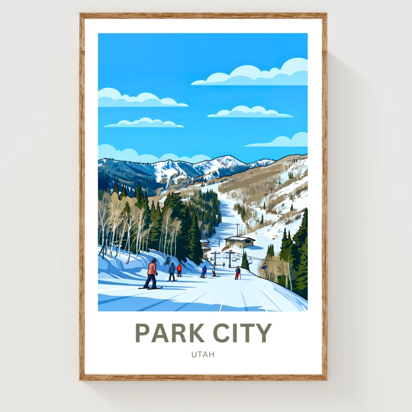 Park City Travel Poster - Fun Skiing