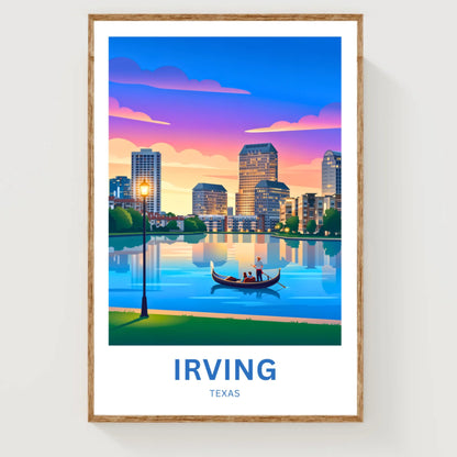 Las Colinas Irving, Texas Travel Poster - Lake Carolyn