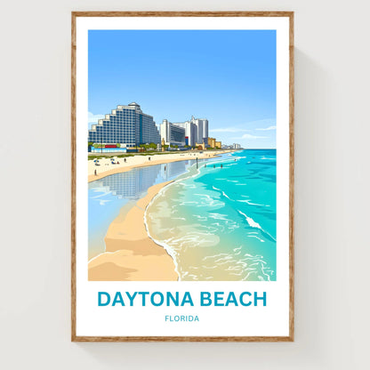 Daytona Beach, Florida Travel Poster - Coastal Escape