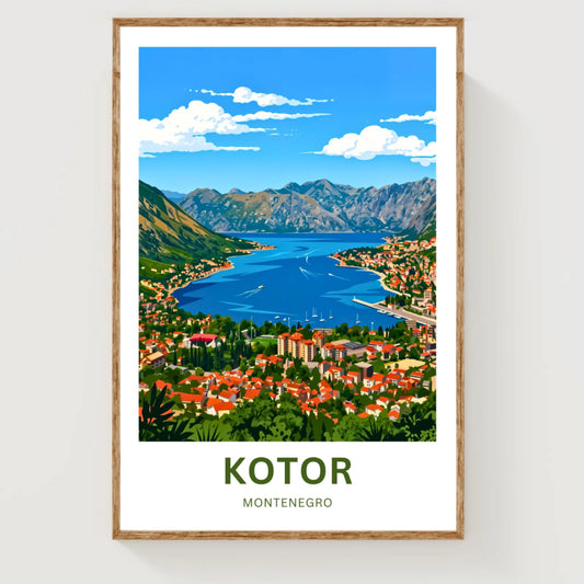 Kotor Travel Poster -   Walled City