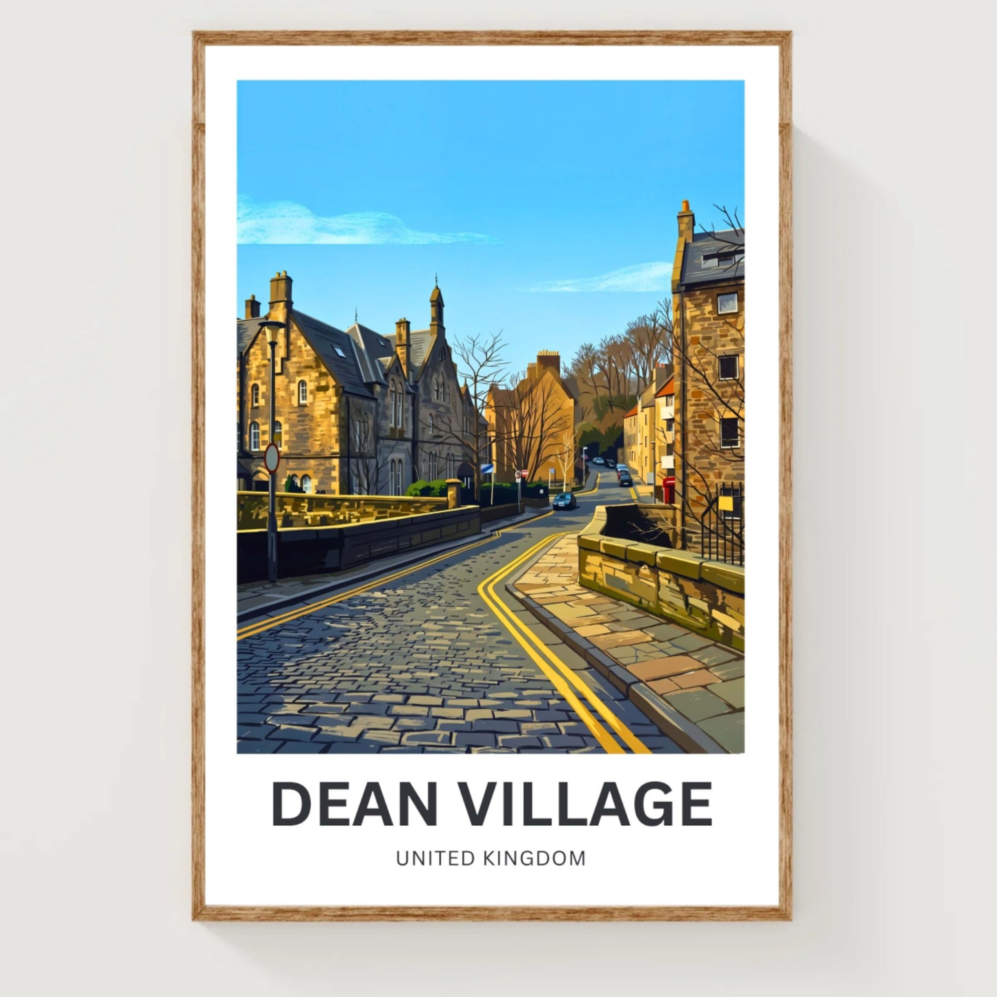 Dean Village Travel Poster - Peaceful Scotland Living