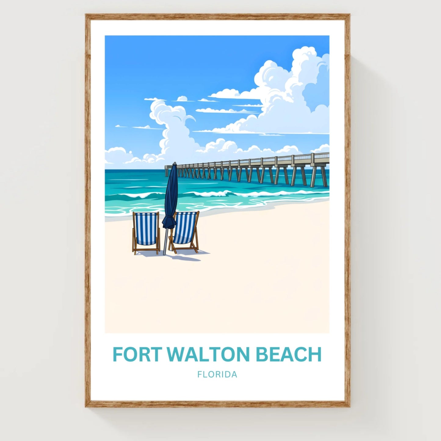 Fort Walton Beach Travel Poster - Serene Bliss
