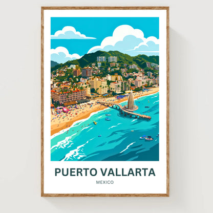 Puerto Vallarta  Travel Poster - Aerial View