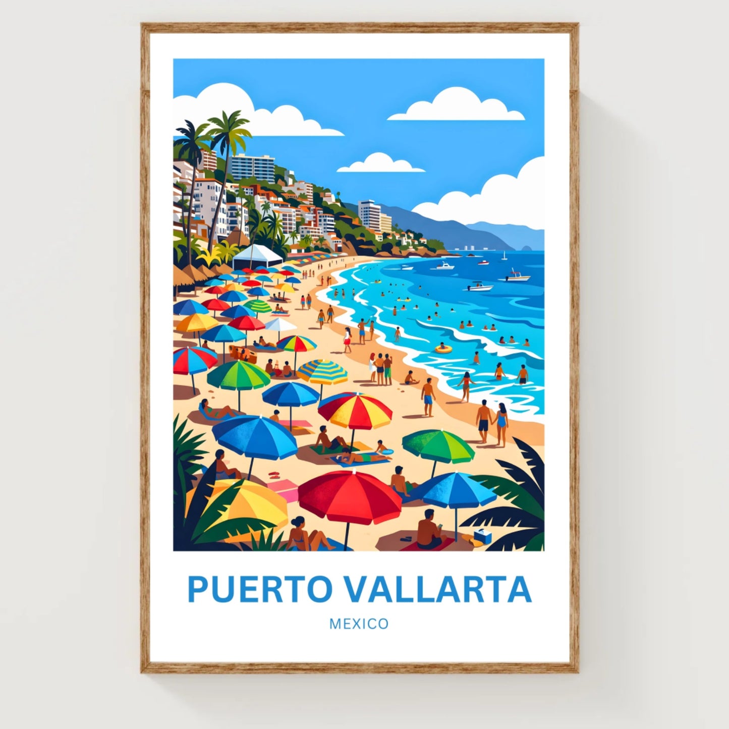 Puerto Vallarta  Travel Poster - Beach Days View