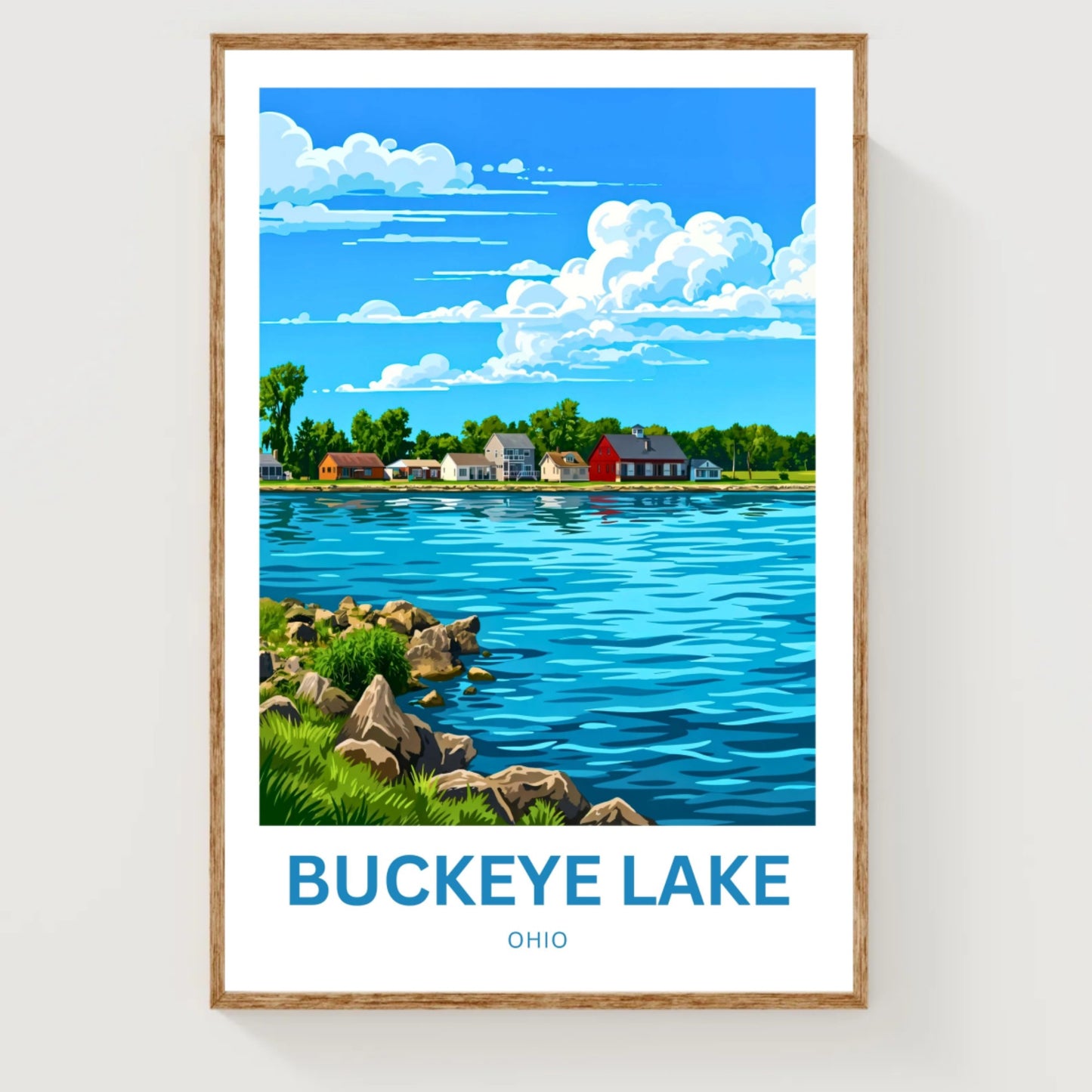 Buckeye Lake Travel Poster -  Peaceful Waterways